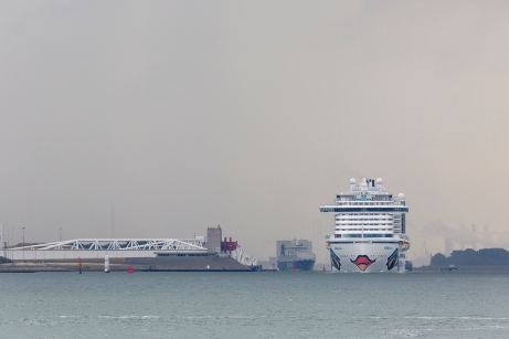AIDA PRIMA departs Rotterdam via Masssluisse and Hoek van Holland, 2017.